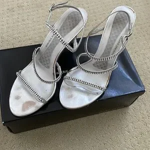 Valerie Stevens Shoes Valerie Stevens Silver Rhinestone Dress Sandals Size 8 Poshmark